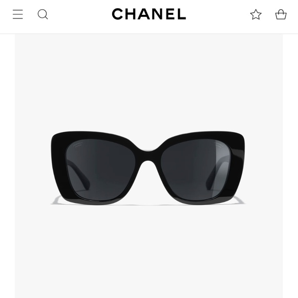 Chanel squared polarized sunglasses with crystal logo temple - Picture 1 of 9